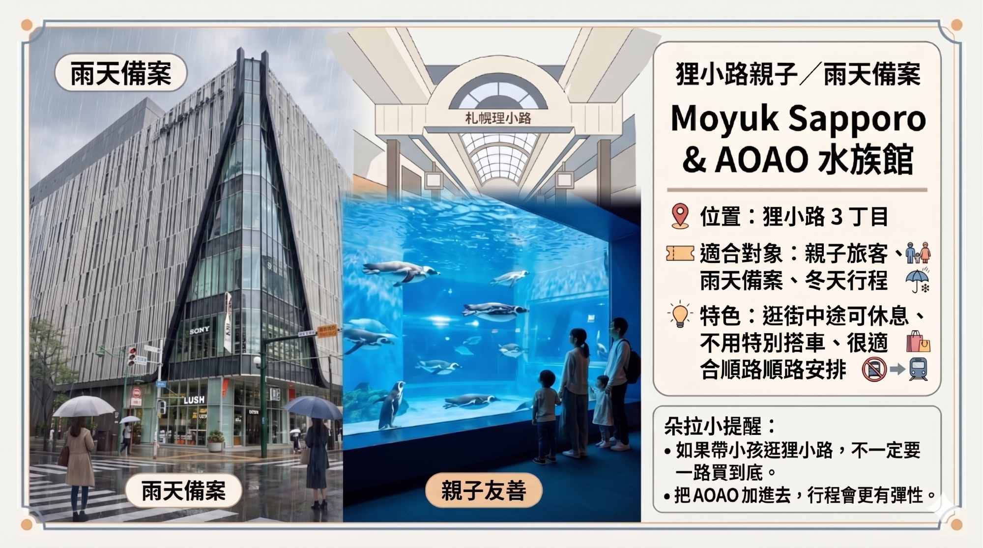 【2026 狸小路商店街】1–7 丁目怎麼逛?藥妝、唐吉訶德、美食與交通一次看 - 第6張圖 Moyuk AOAO 親子雨天備案圖