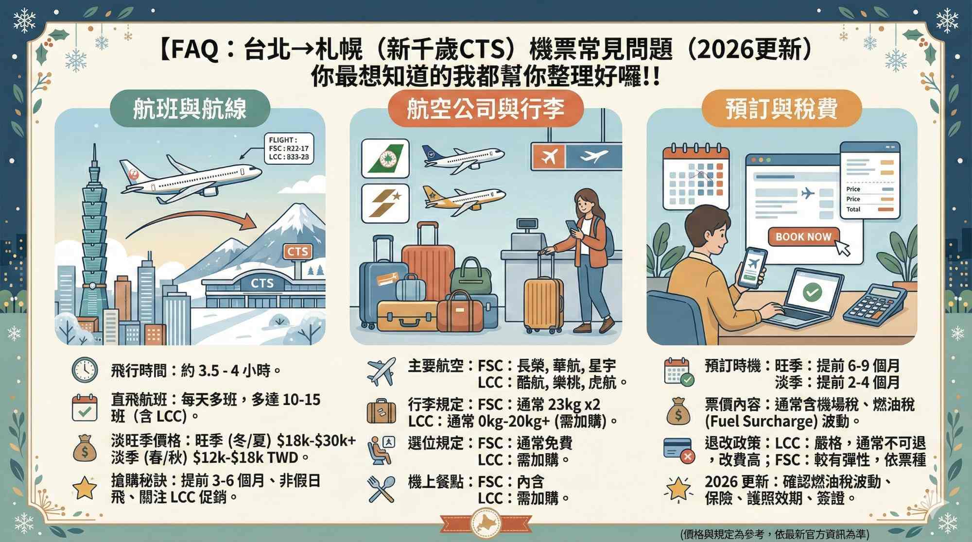 2026最新｜札幌機票多少算便宜？台北飛札幌甜價線＋直飛航班/飛多久/省錢SOP（新千歲CTS）