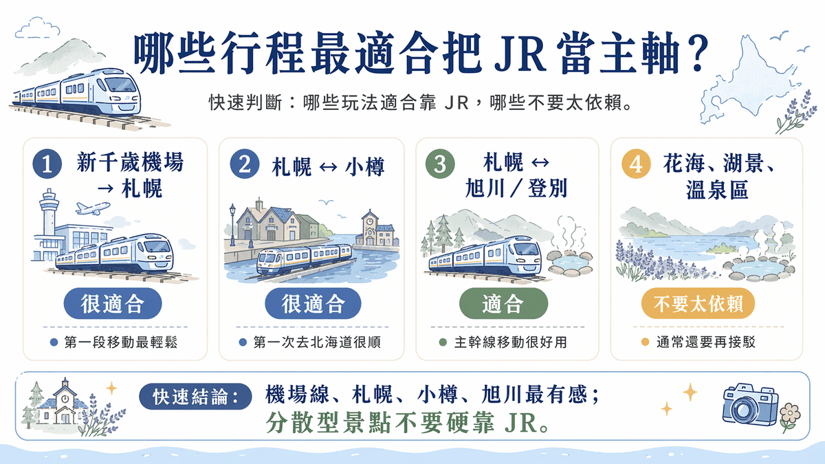 哪些行程最適合把 JR 當主軸？